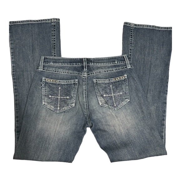 Houston Jeans Twenty X Lowest Rise Womens Medium Wash Size 5 W917 - Picture 1 of 8